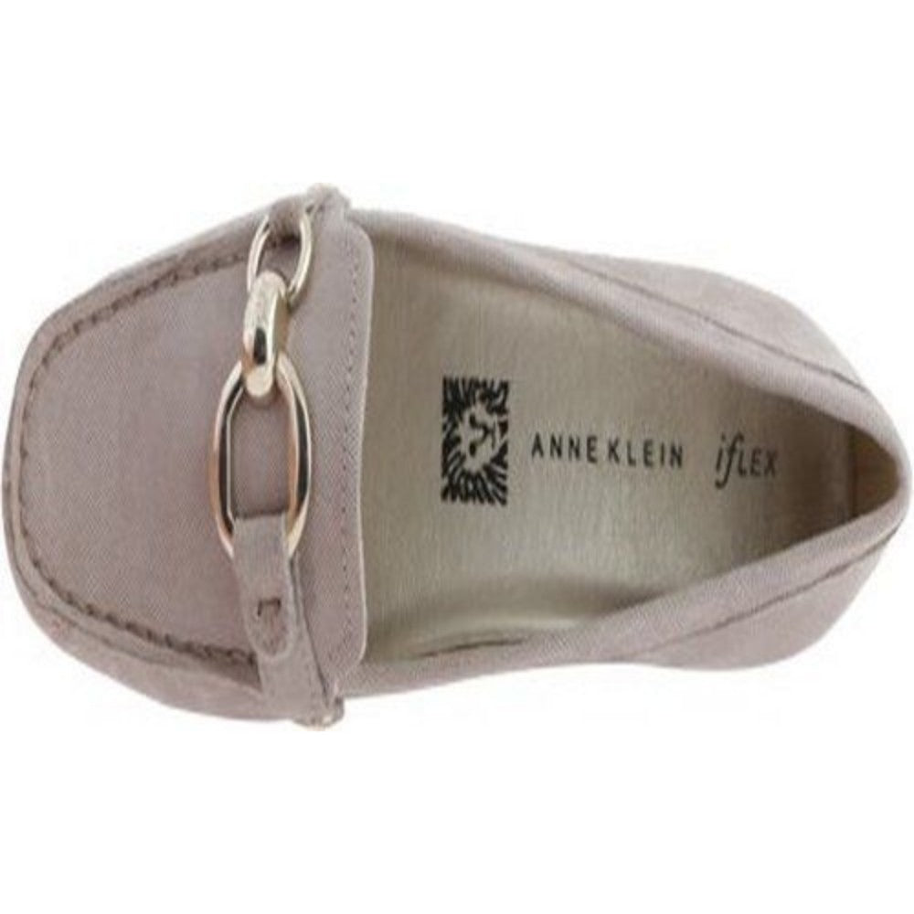 Anne Klein Women's Myles Taupe Embossed Leather Slip-on Loafer