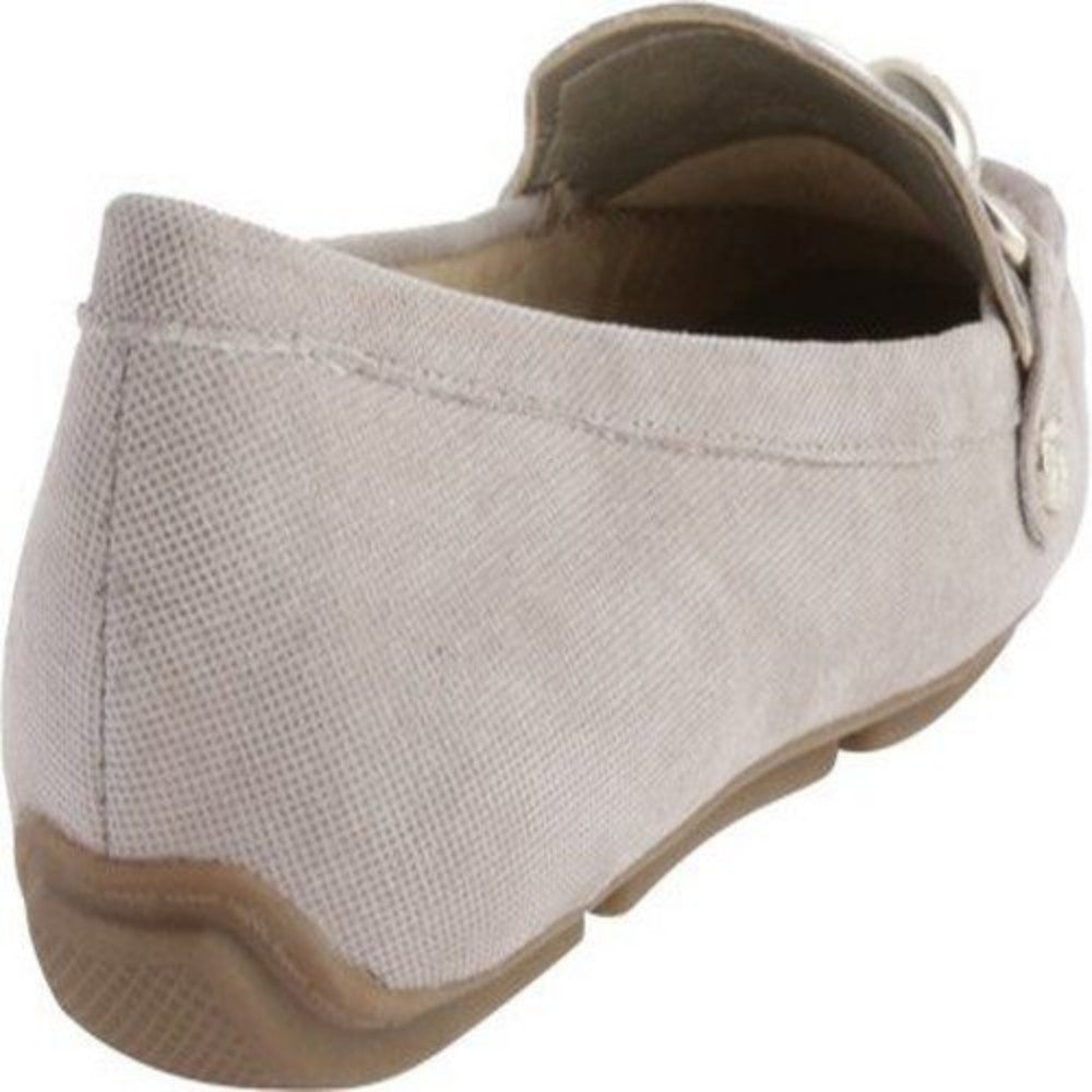 Anne Klein Women's Myles Taupe Embossed Leather Slip-on Loafer