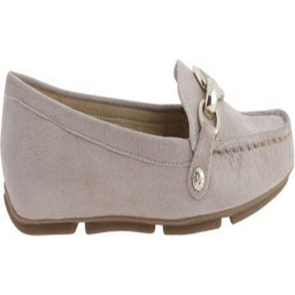 Anne Klein Women's Myles Taupe Embossed Leather Slip-on Loafer