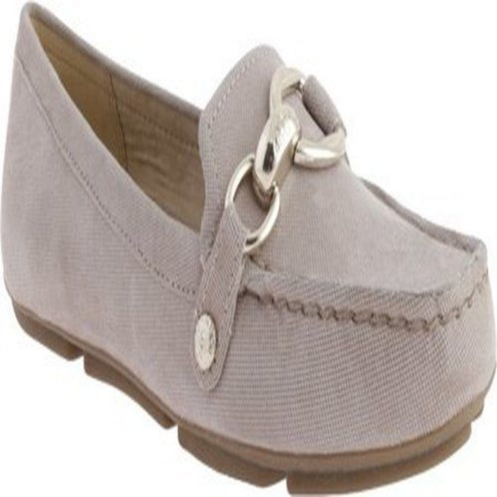 Anne Klein Women's Myles Taupe Embossed Leather Slip-on Loafer - M - 7