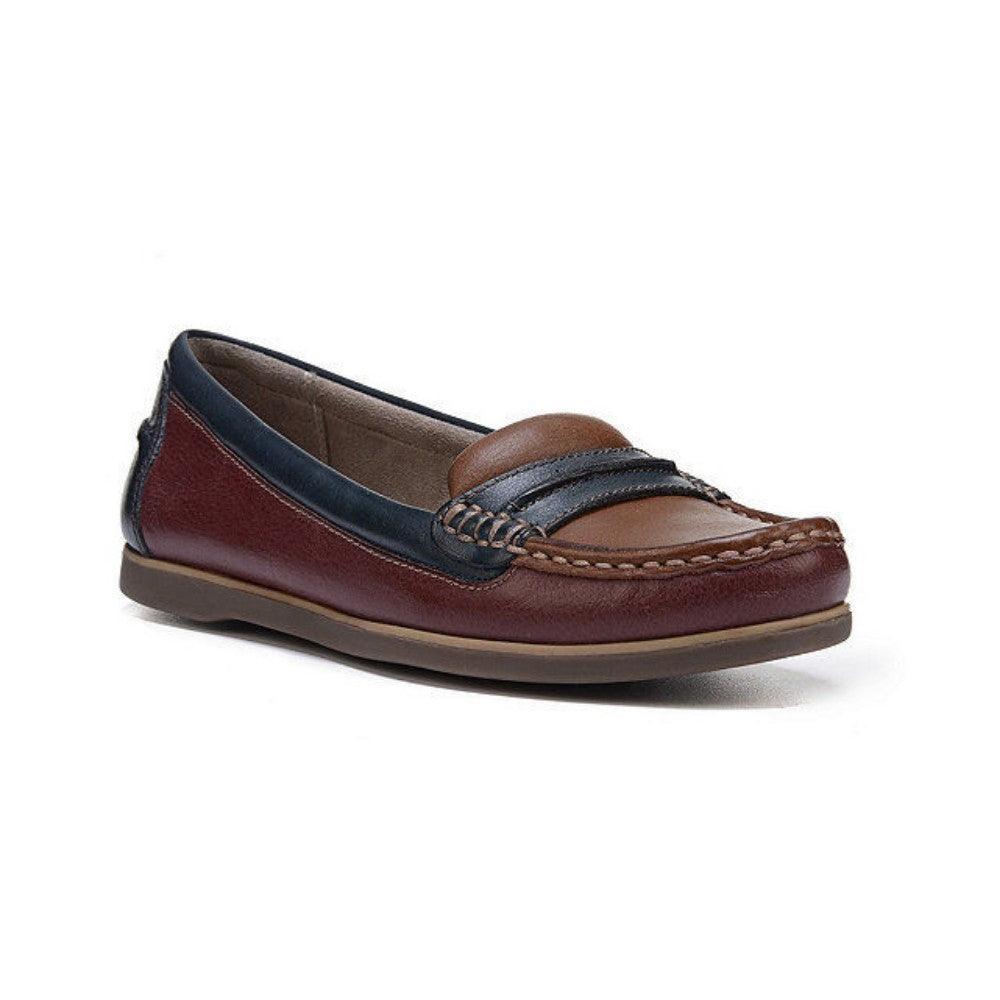 Naturalizer Women's Hamilton Wine Leather Boat Flat