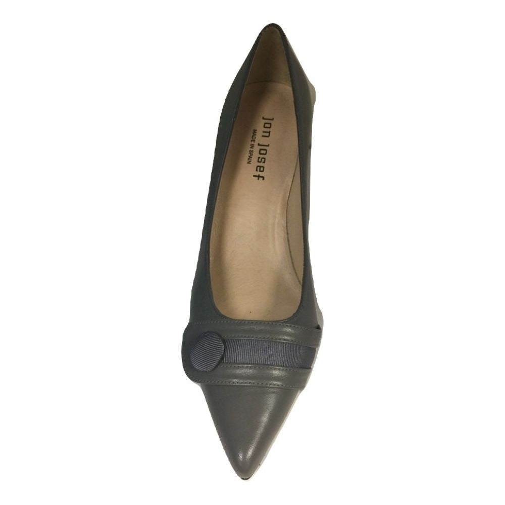 Click Grey Leather Jon Josef Pumps