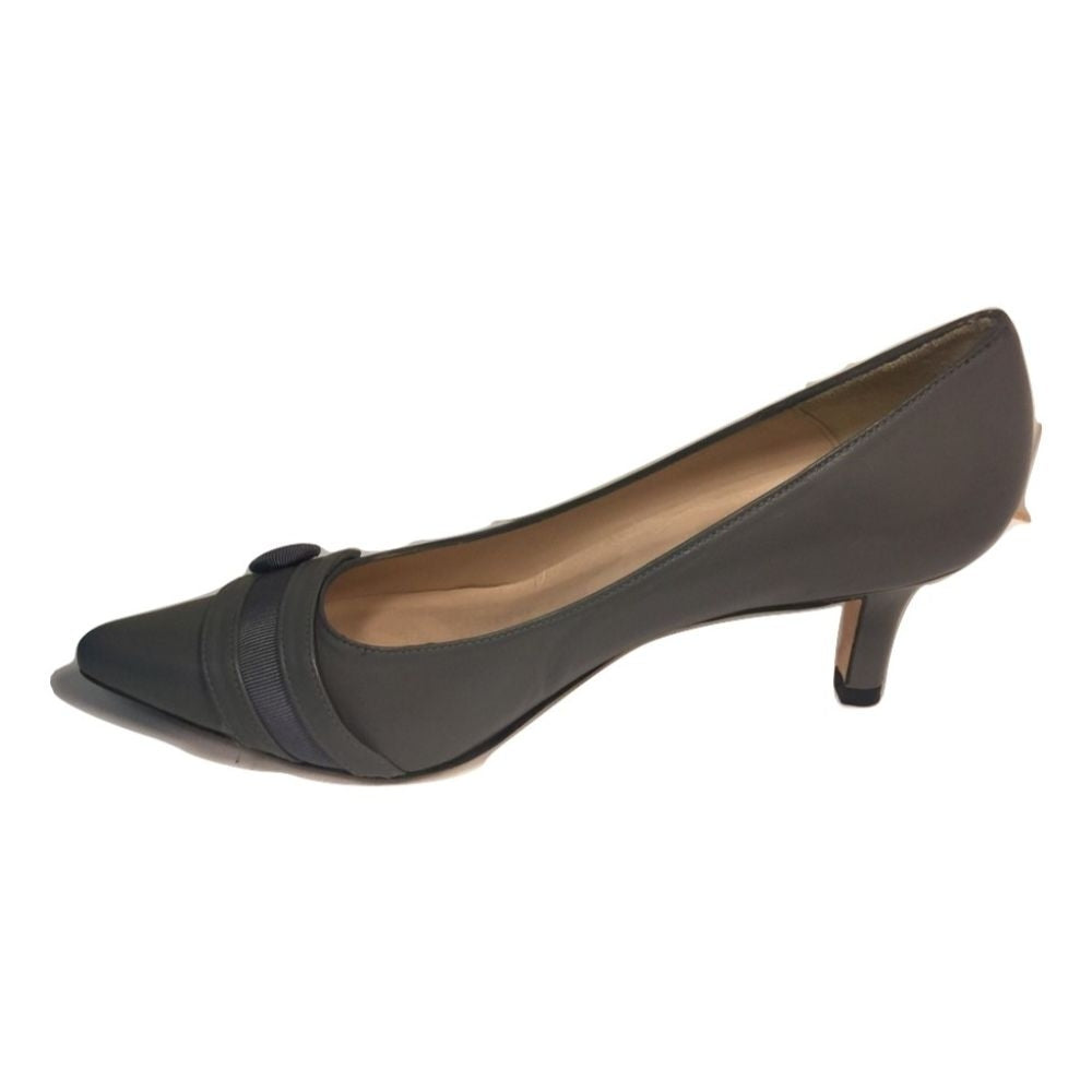 Click Grey Leather Jon Josef Pumps