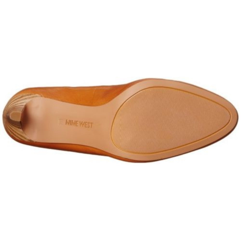 Nine West Women's Hiatus Dark Natural Leather Buckle Pump
