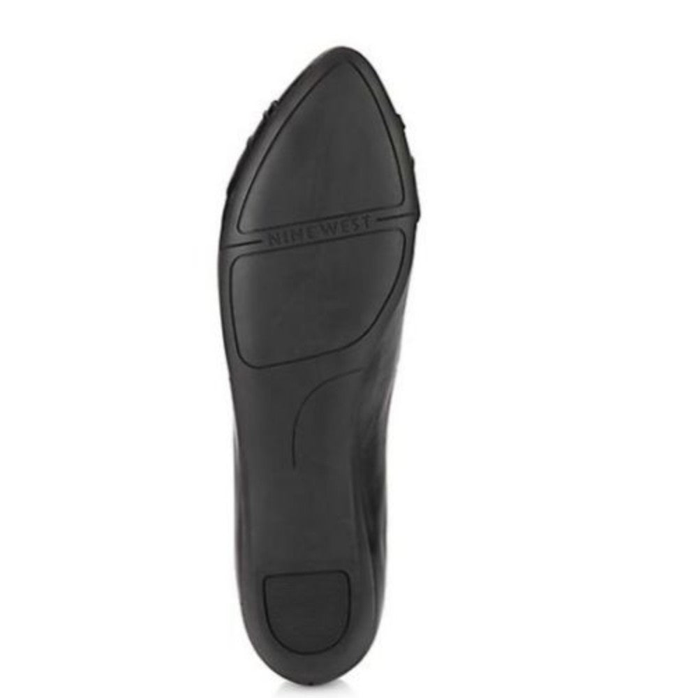 Nine West Womens Tamora Black Leather Flat