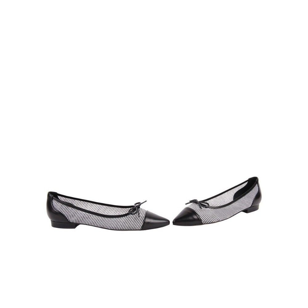 Caspe Black and White Jon Josef Mesh and Leather Flat