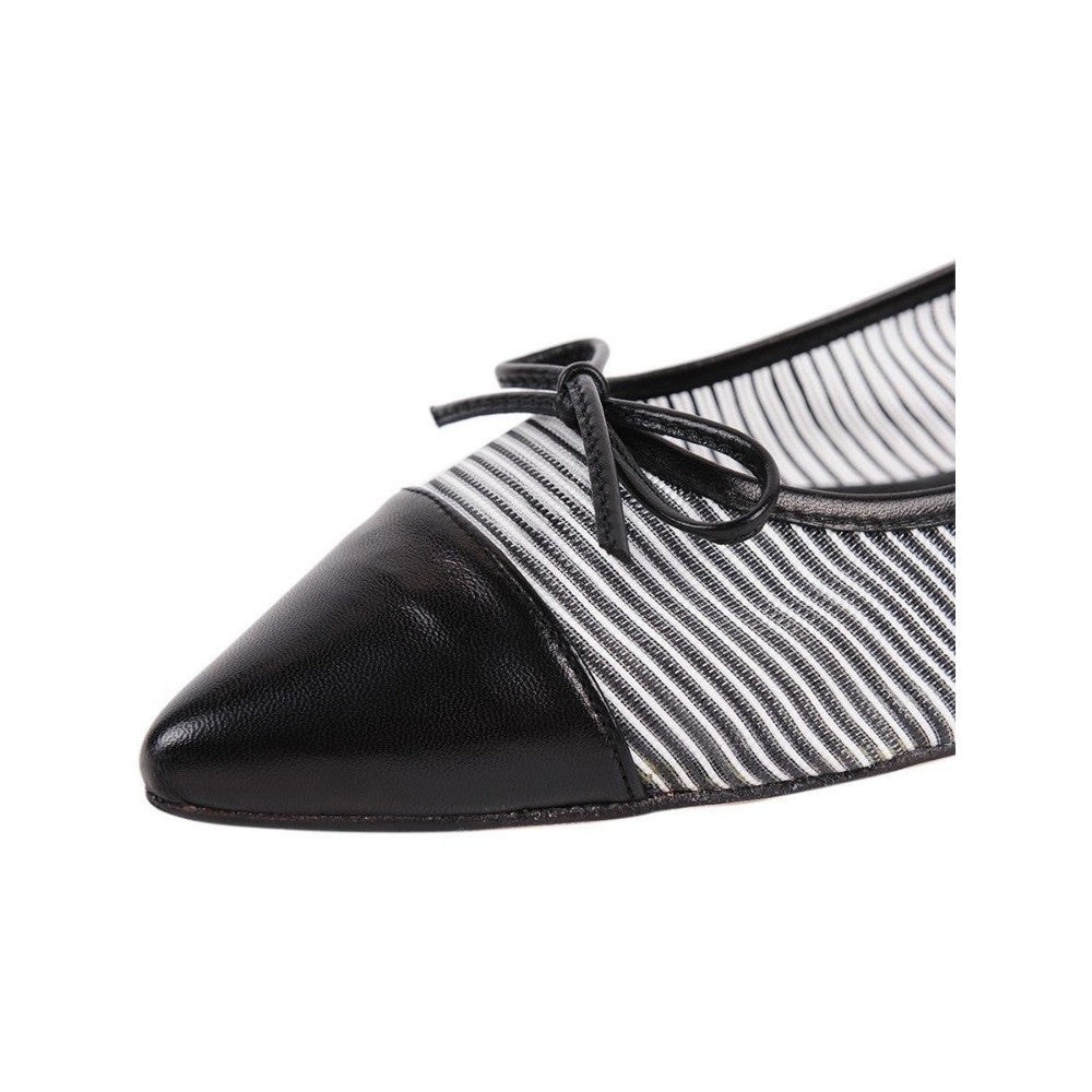 Caspe Black and White Jon Josef Mesh and Leather Flat