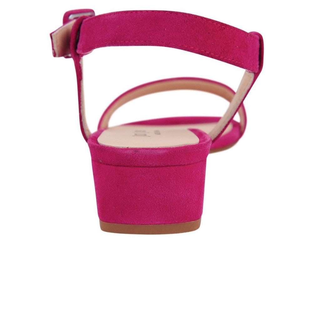 Crazy Fuchsia Suede Jon Josef Low Heel Sandal