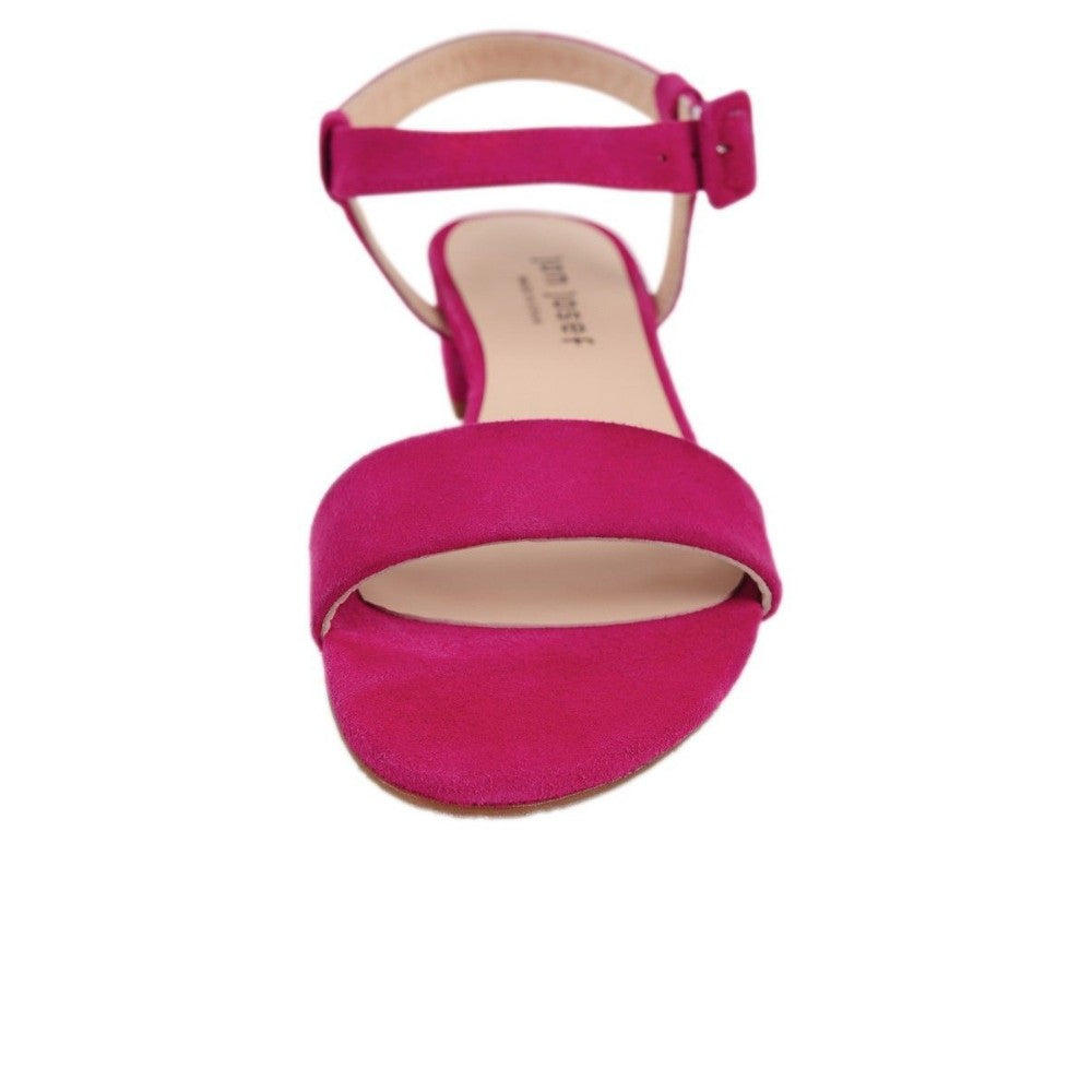 Crazy Fuchsia Suede Jon Josef Low Heel Sandal