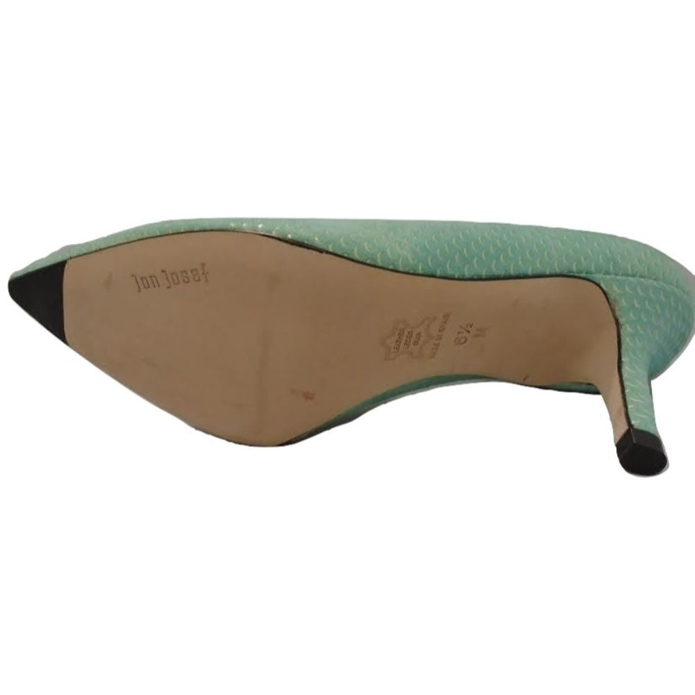 Paris Green Snake Suede Jon Josef Pumps