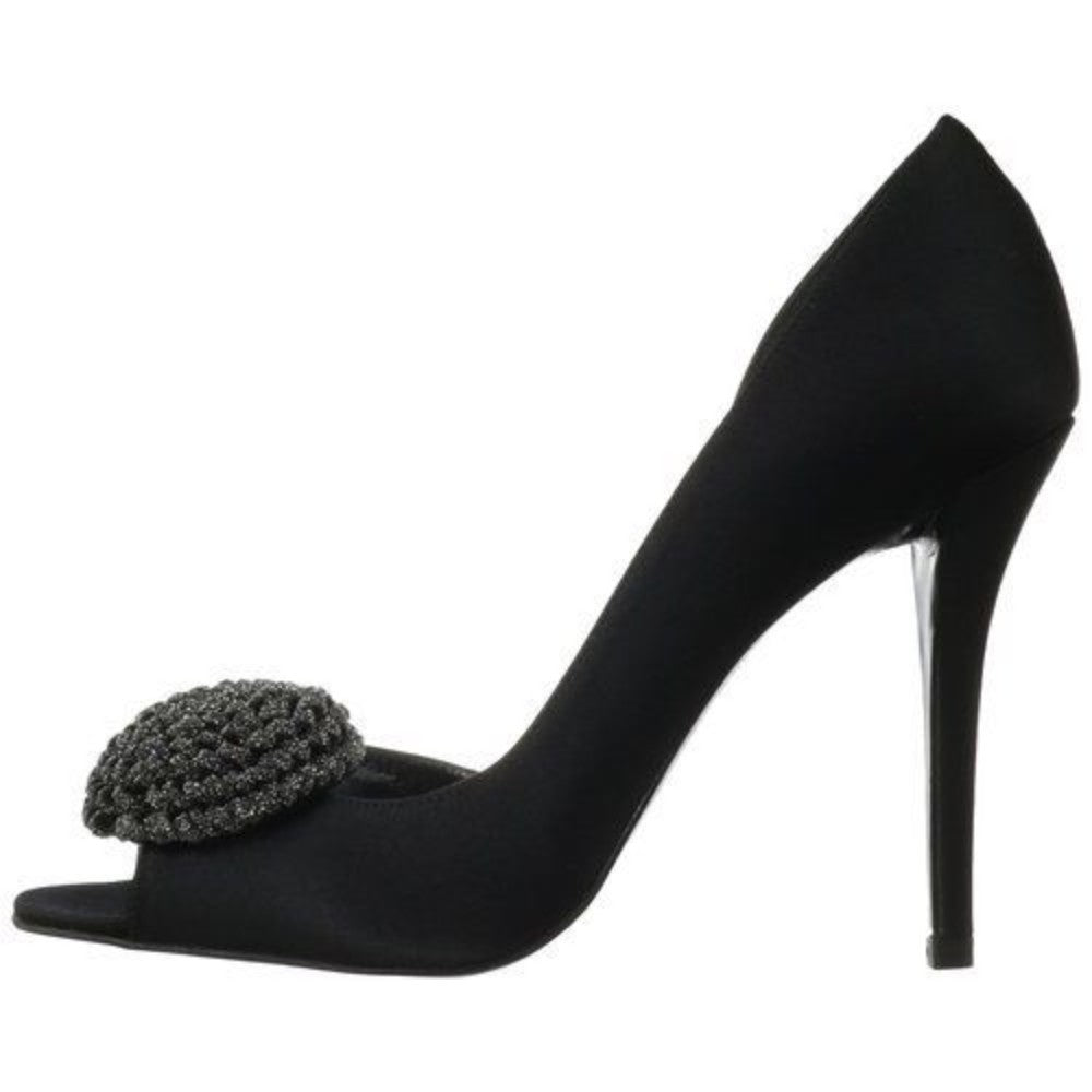 Stuart Weitzman Womens Lollipop Black Satin Leather Pumps