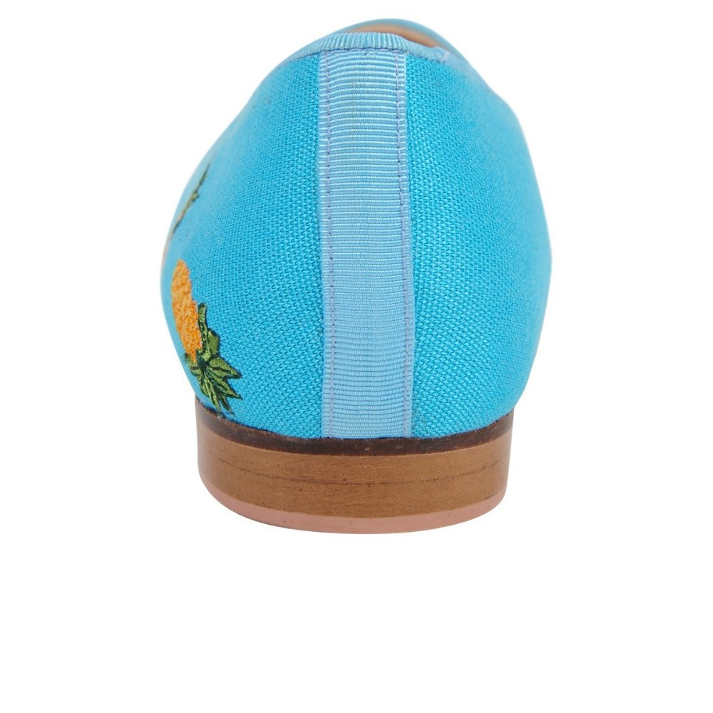 Pineapple Turquoise Linen Jon Josef Flat