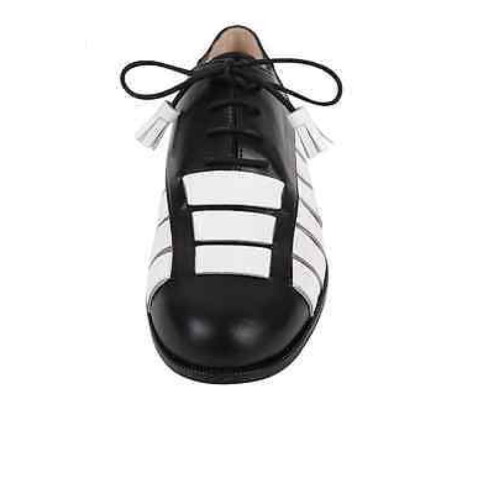 Talk Black and White Leather Jon Josef Flat