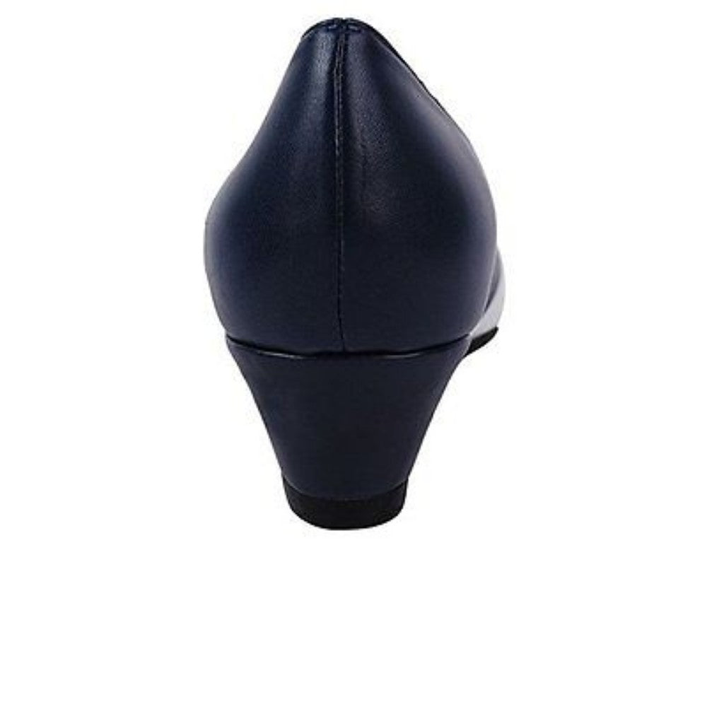 Copa Navy Jon Josef Leather Wedge Pump