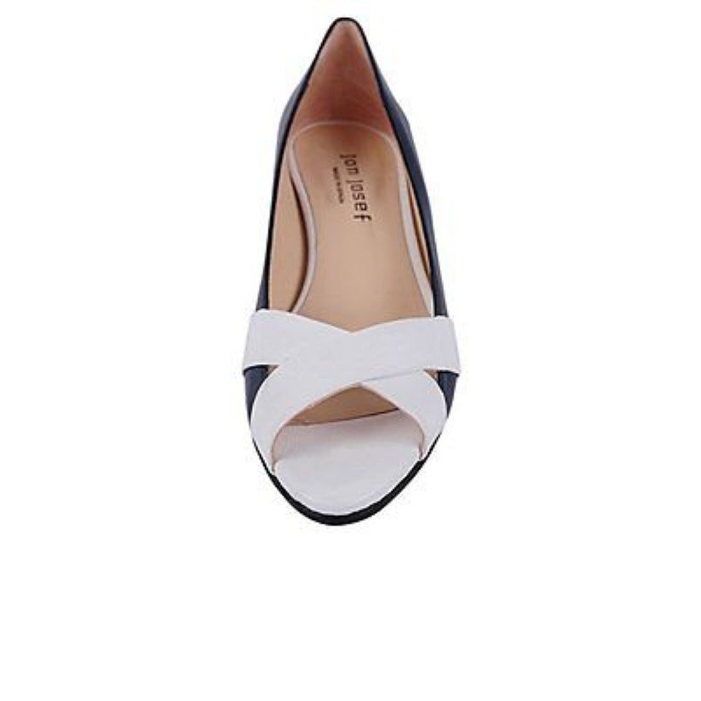 Copa Navy Jon Josef Leather Wedge Pump