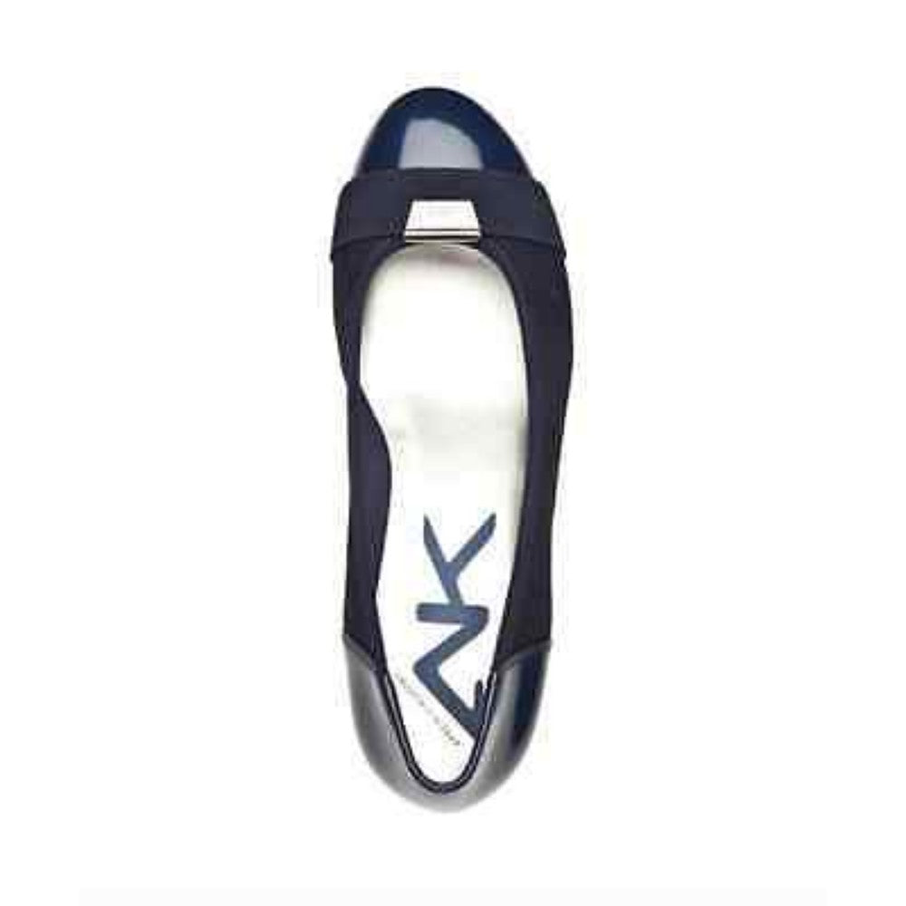Anne Klein Women's Birta Navy Fabric Wedge Pump