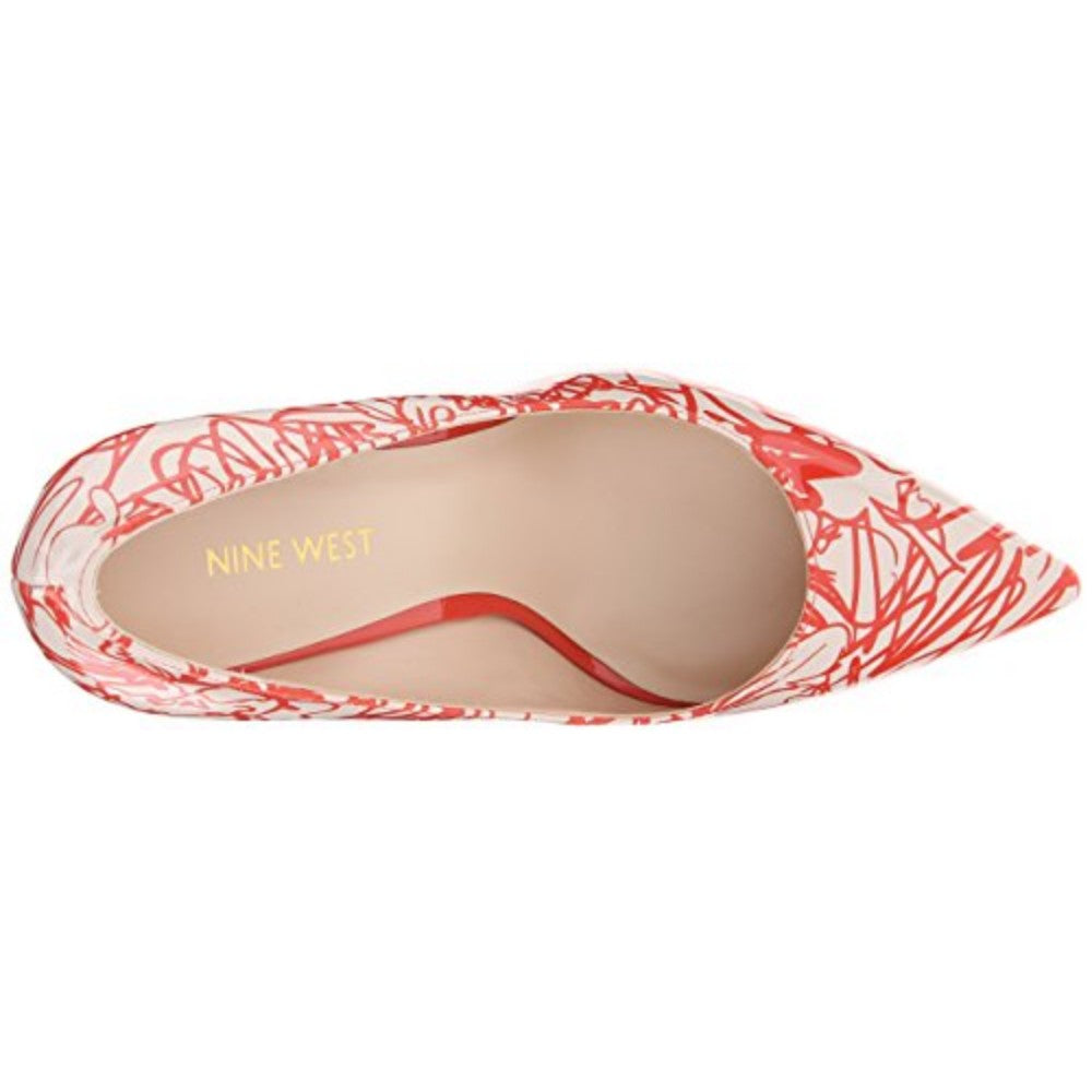 Nine West Women's Jackpot Off White Red Patent Pumps