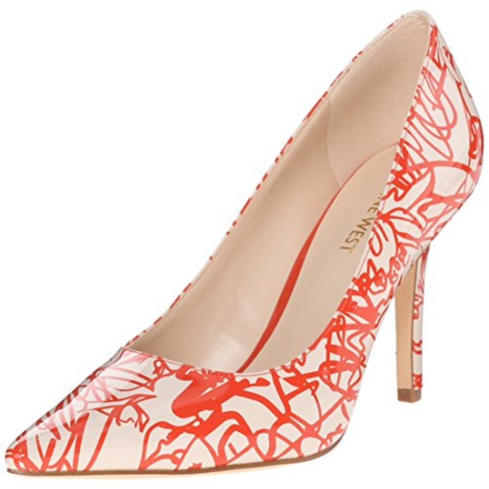 Nine West Women's Jackpot Off White Red Patent Pumps