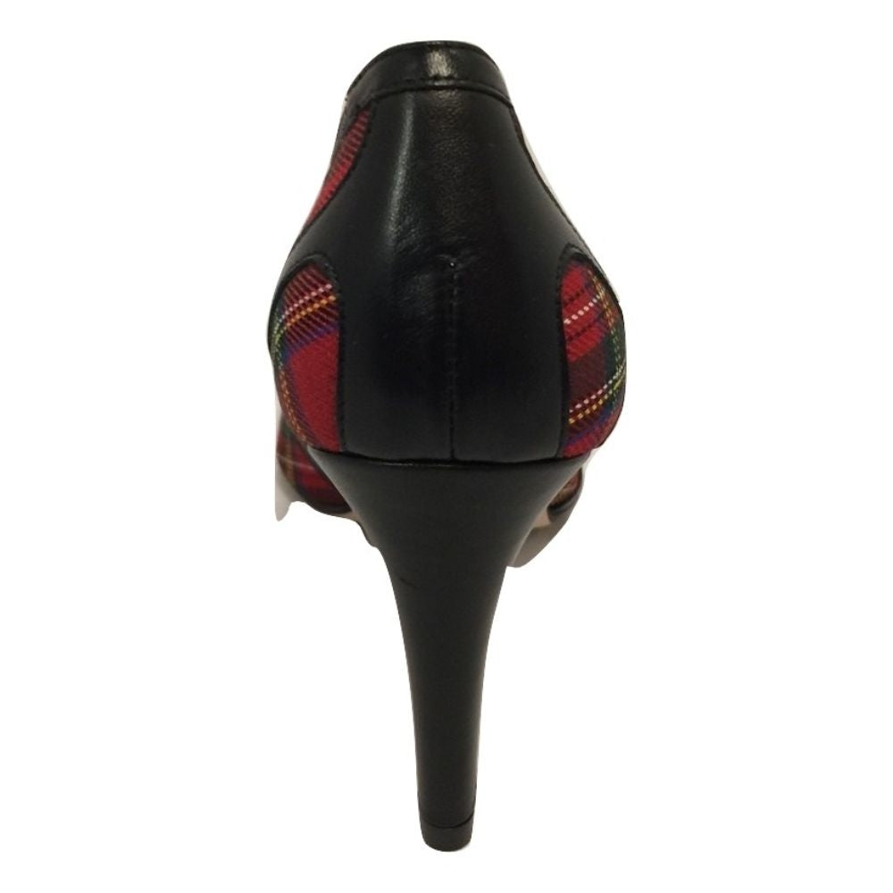 Rebecca Red Plaid Jon Josef Leather and Fabric Pums