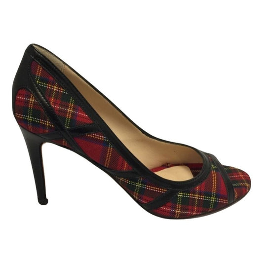 Rebecca Red Plaid Jon Josef Leather and Fabric Pums