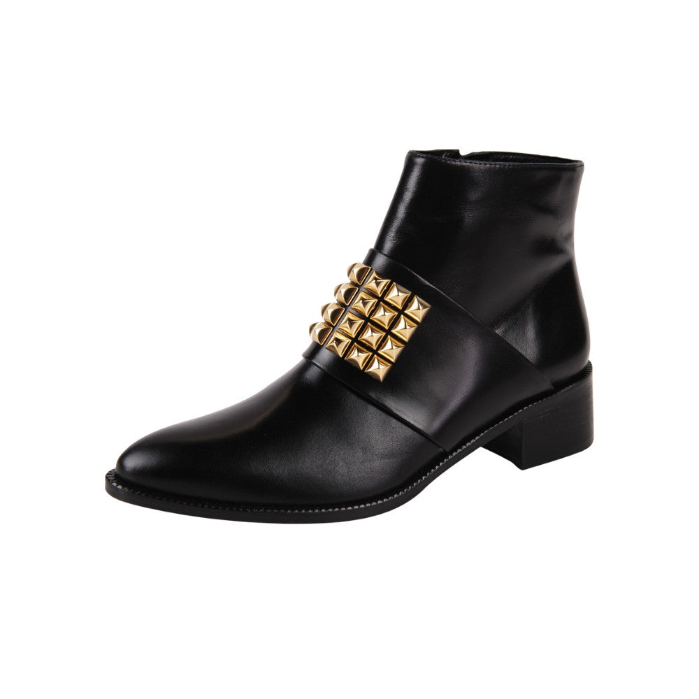 Lust Black Leather Jon Josef Ankle Boot - M - 10