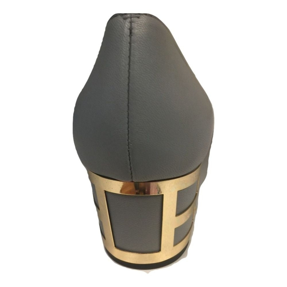 Denisse Gray Leather Jon Josef Pumps