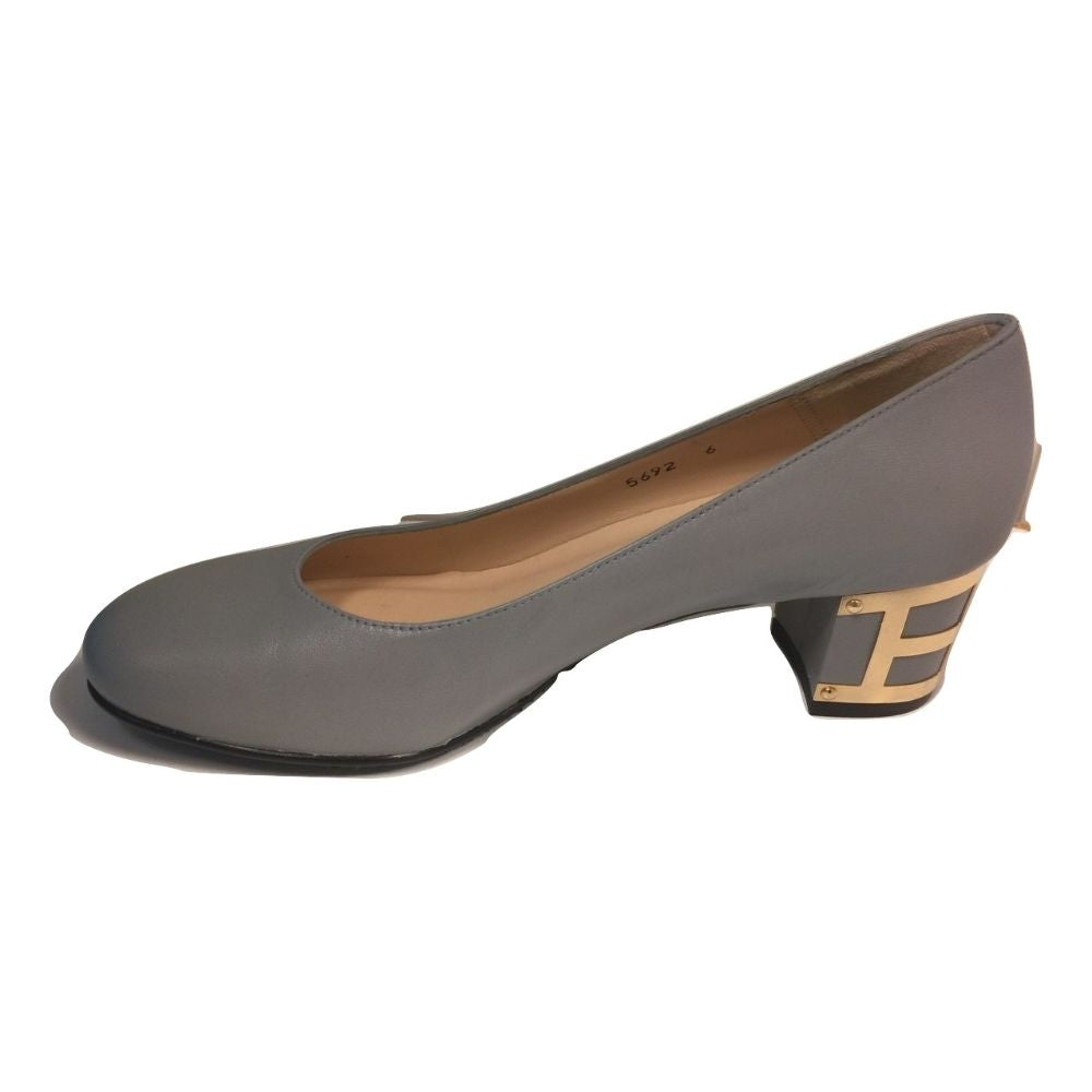 Denisse Gray Leather Jon Josef Pumps