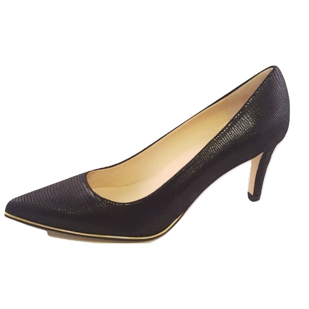 Phyllis V Black Lizard Suede Jon Josef Pump