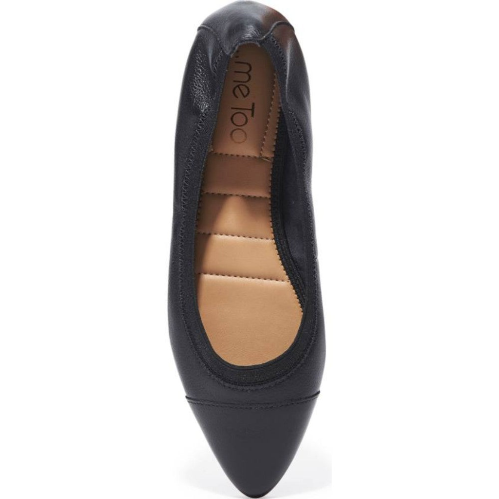 Arianna Black Me Too Leather Ballerina Flats
