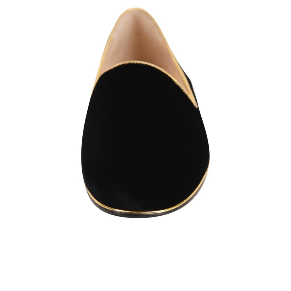 Gatsby V Black Velvet Jon Josef Loafer Flat