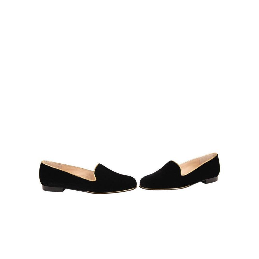 Gatsby V Black Velvet Jon Josef Loafer Flat