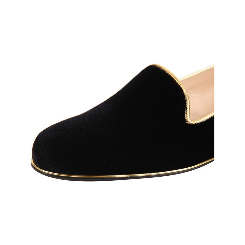 Gatsby V Black Velvet Jon Josef Loafer Flat