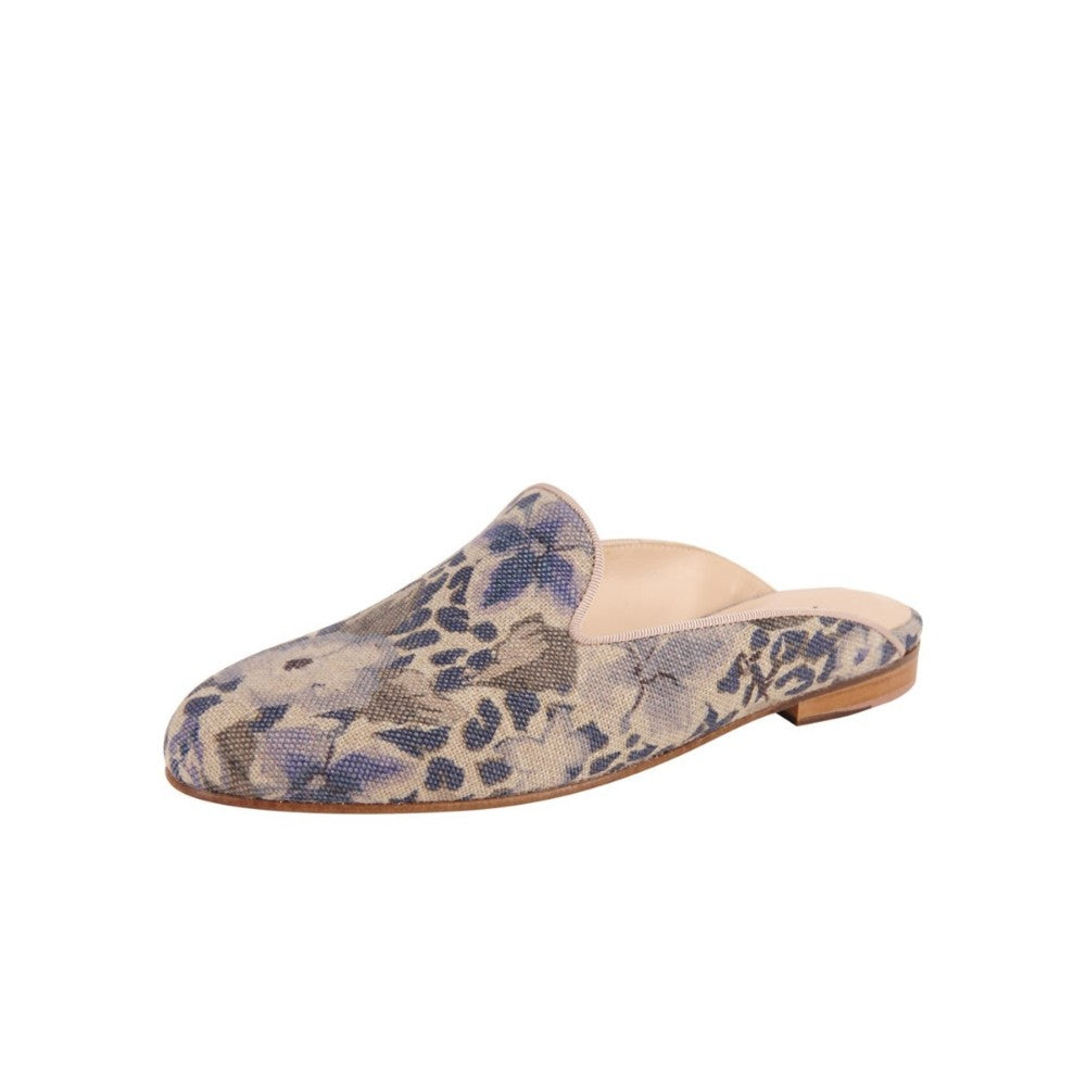 Great Blue Sacco Linen Jon Josef Slide - M - 10.5