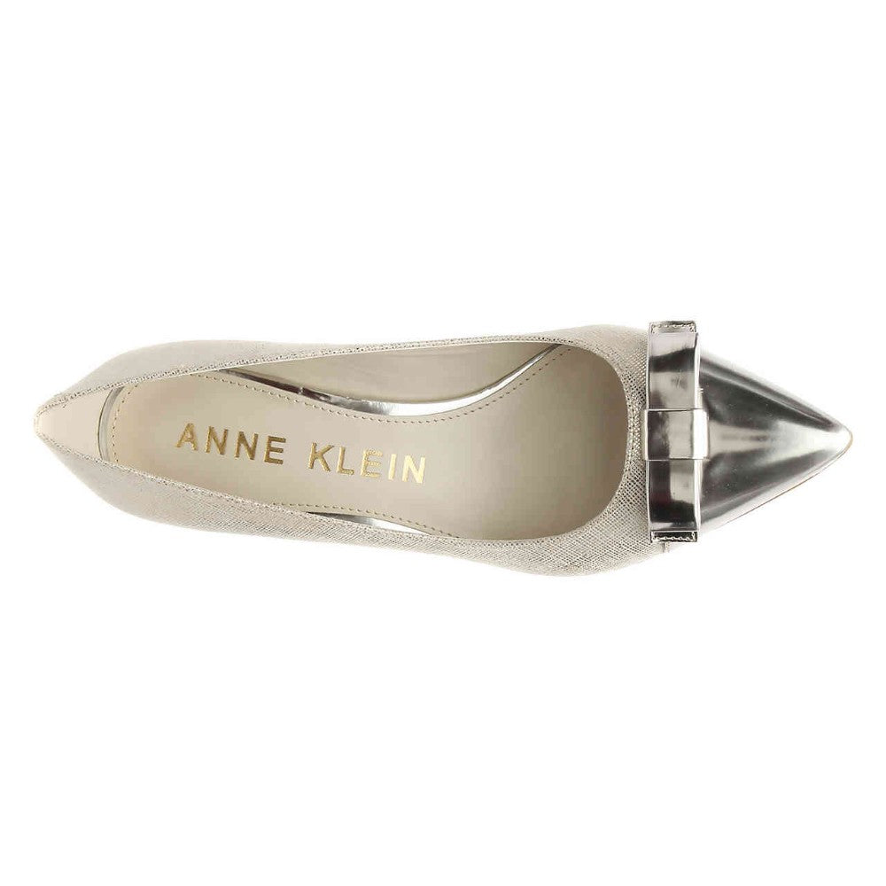 Flouncy Silver Anne Klein Pump