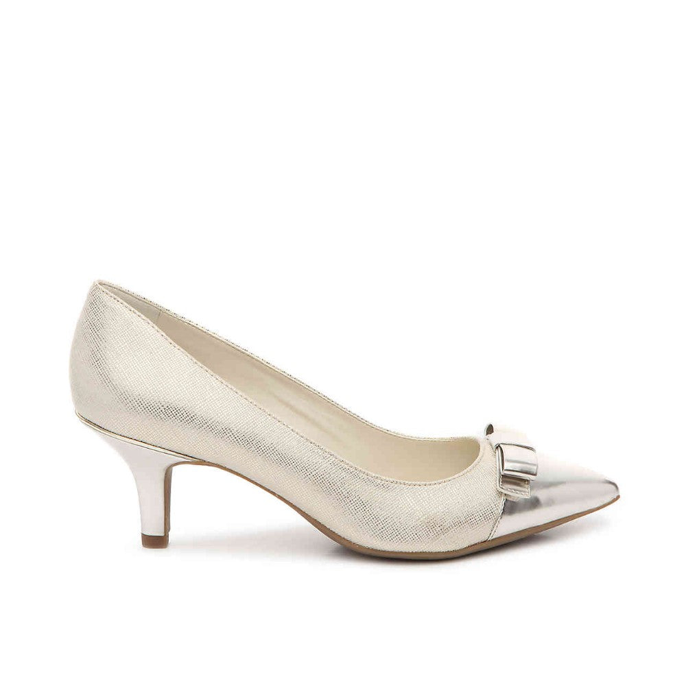 Flouncy Silver Anne Klein Pump
