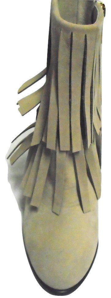 Waverly Beige Dee Keller Ankle Fringe Boot