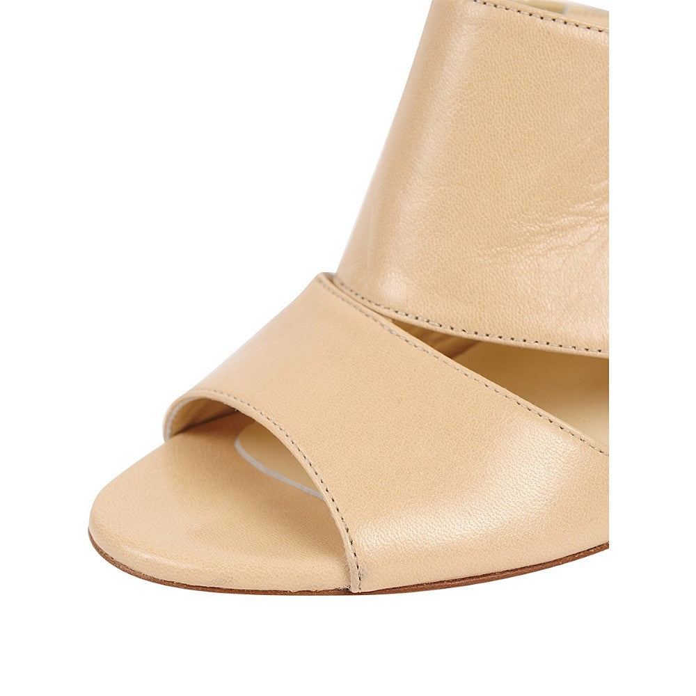 Pedro Nude Leather Butter Wedge Slide Sandal