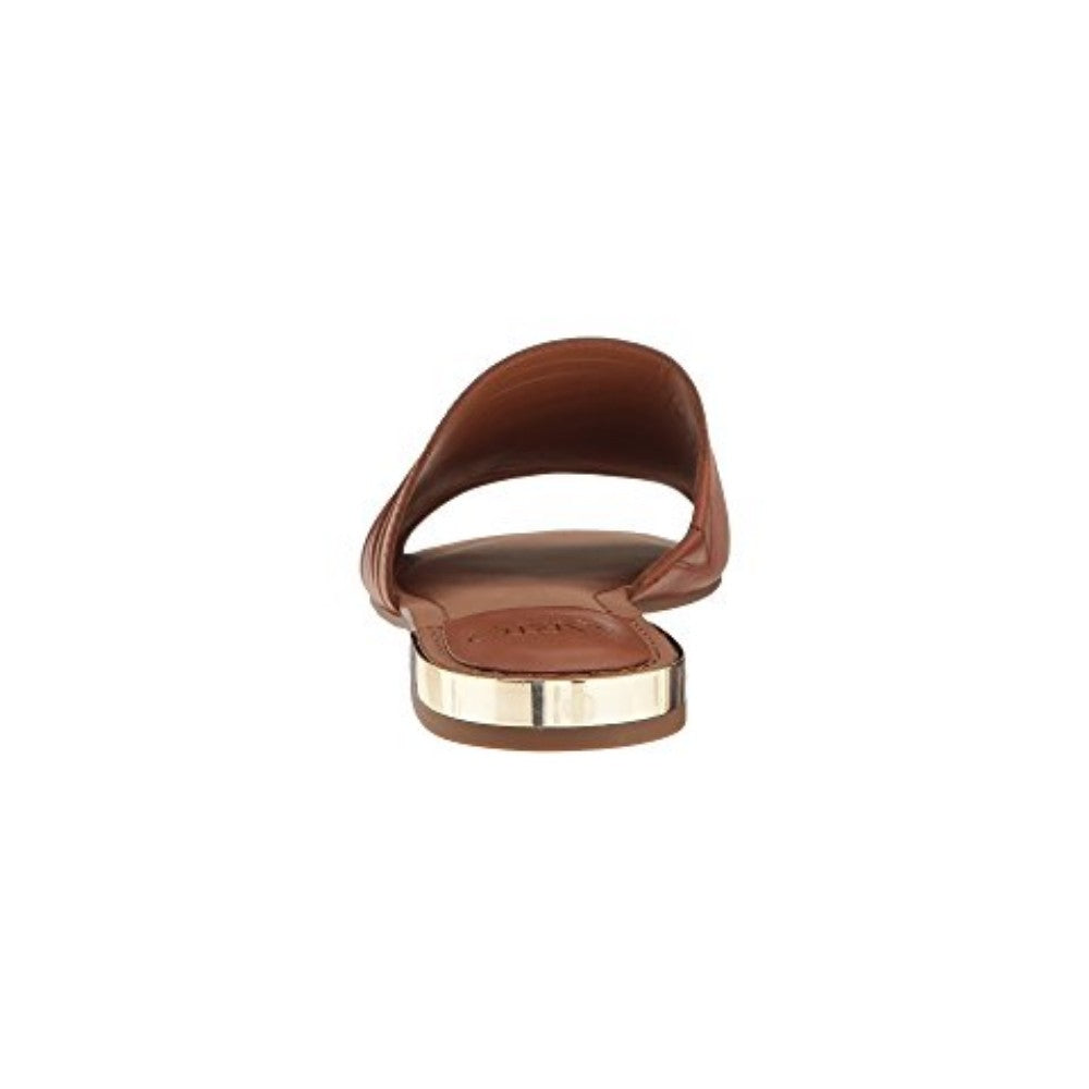 Amani Tan Suede Franco Sarto Slide Flat Sandal