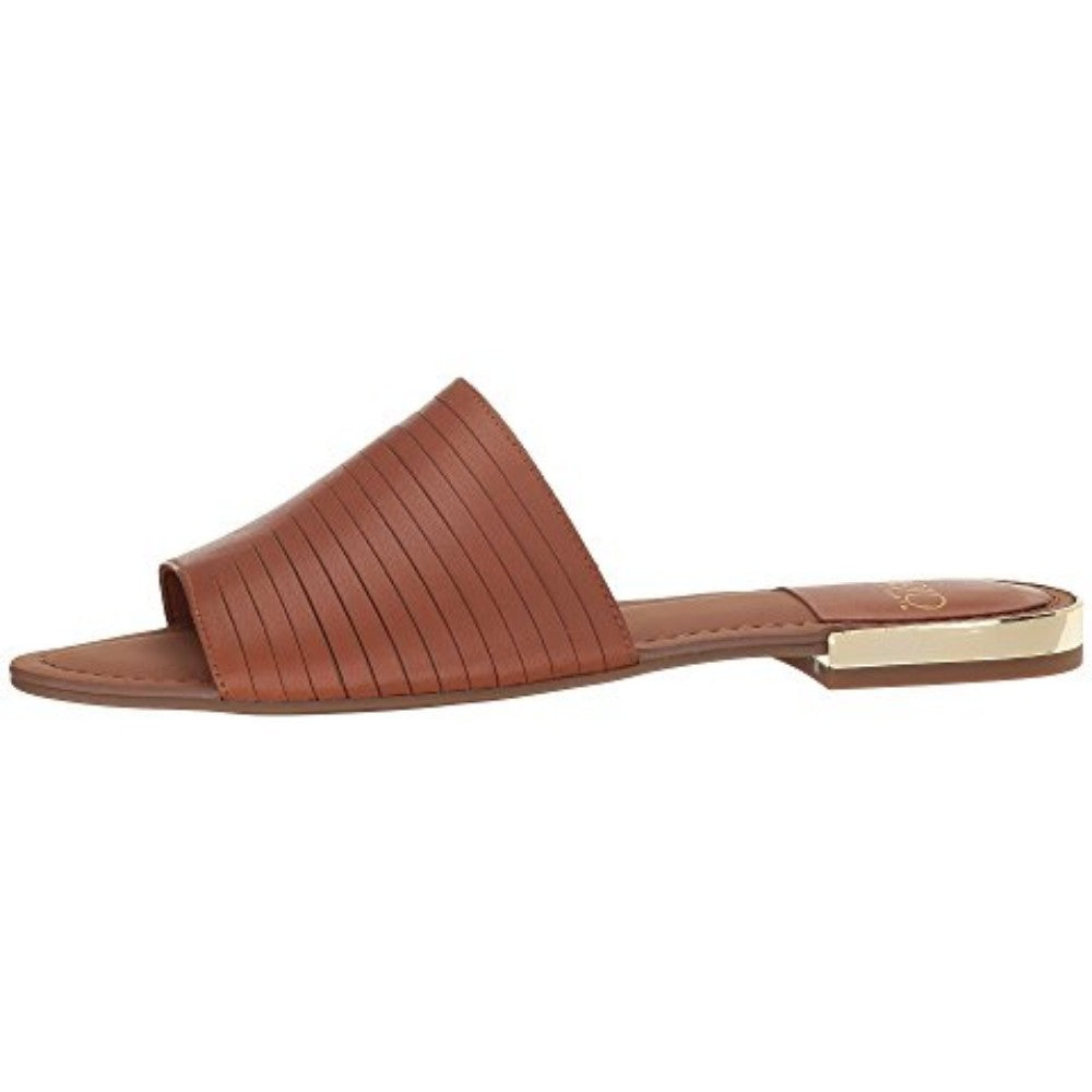 Amani Tan Suede Franco Sarto Slide Flat Sandal