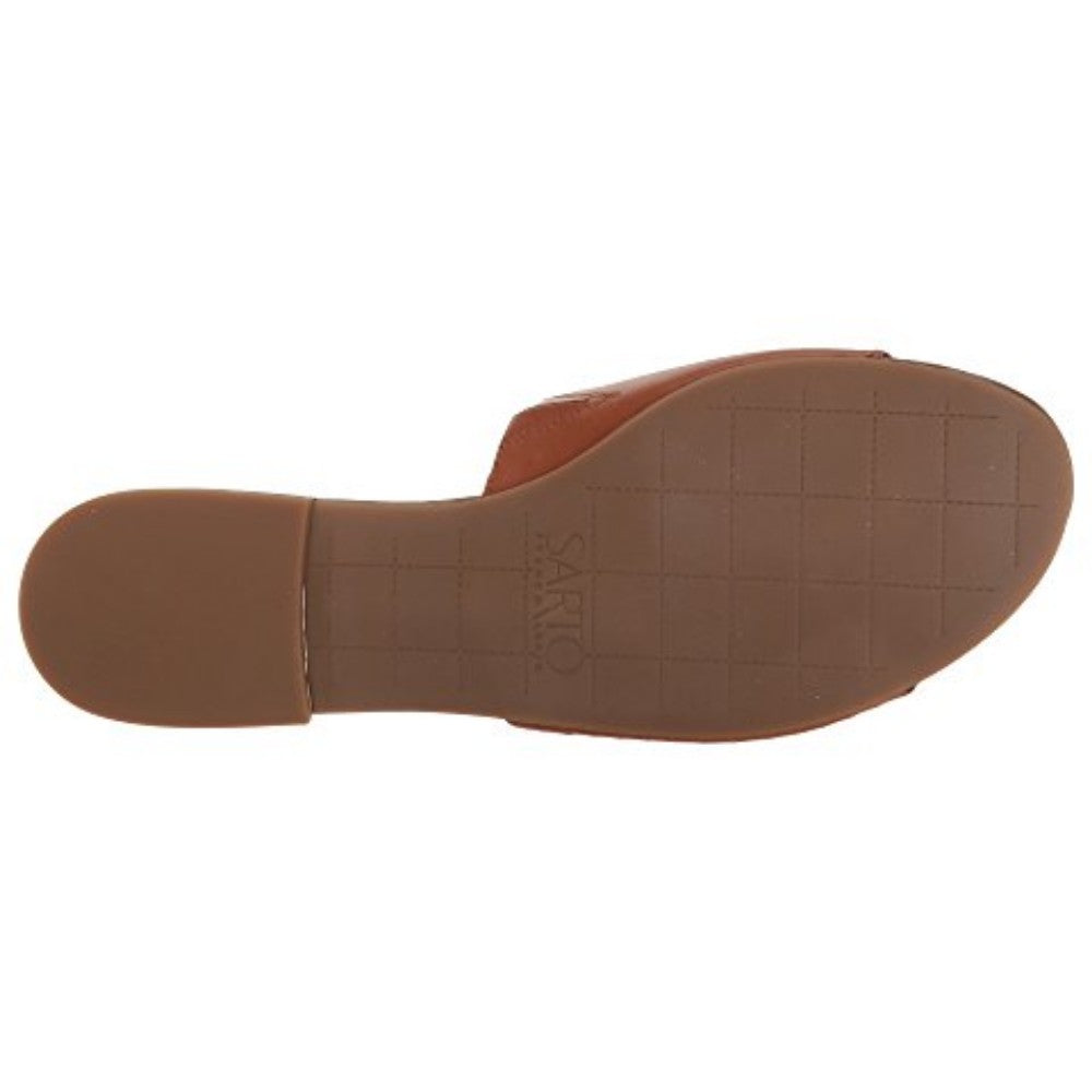 Amani Tan Suede Franco Sarto Slide Flat Sandal