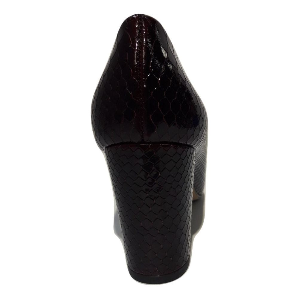 Jessica Burgundy Snake Patent Jon Josef Pumps
