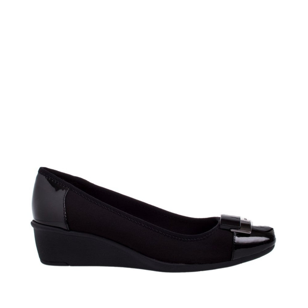 Waverly Black Fabric Anne Klein Wedge Pump
