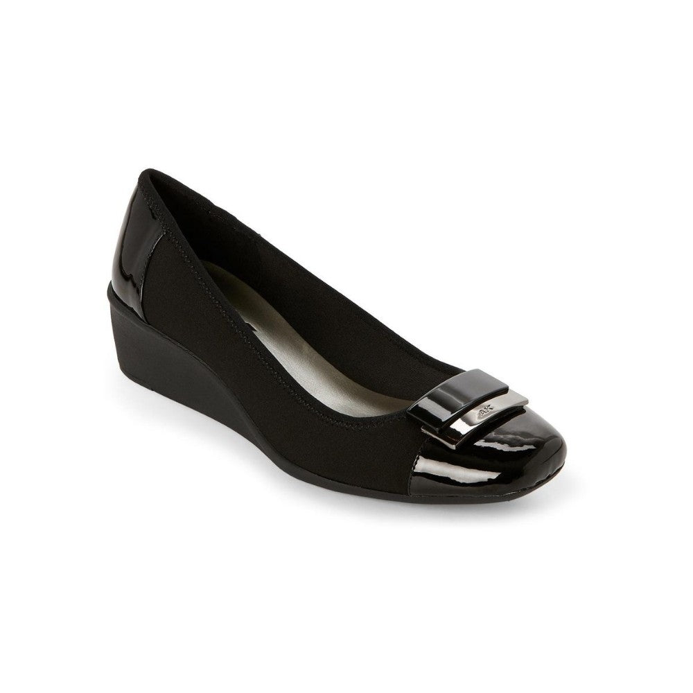 Waverly Black Fabric Anne Klein Wedge Pump