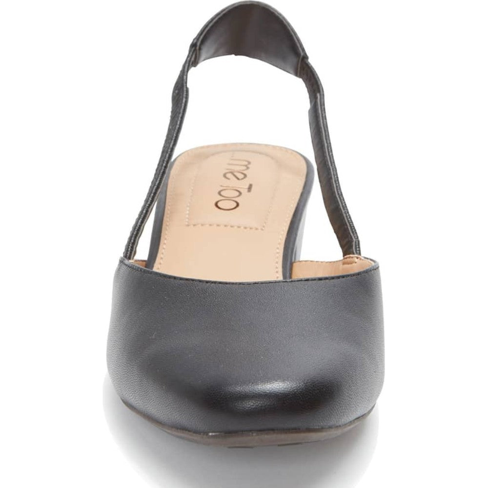 Gianna Black Leather Me Too Slingback Pumps