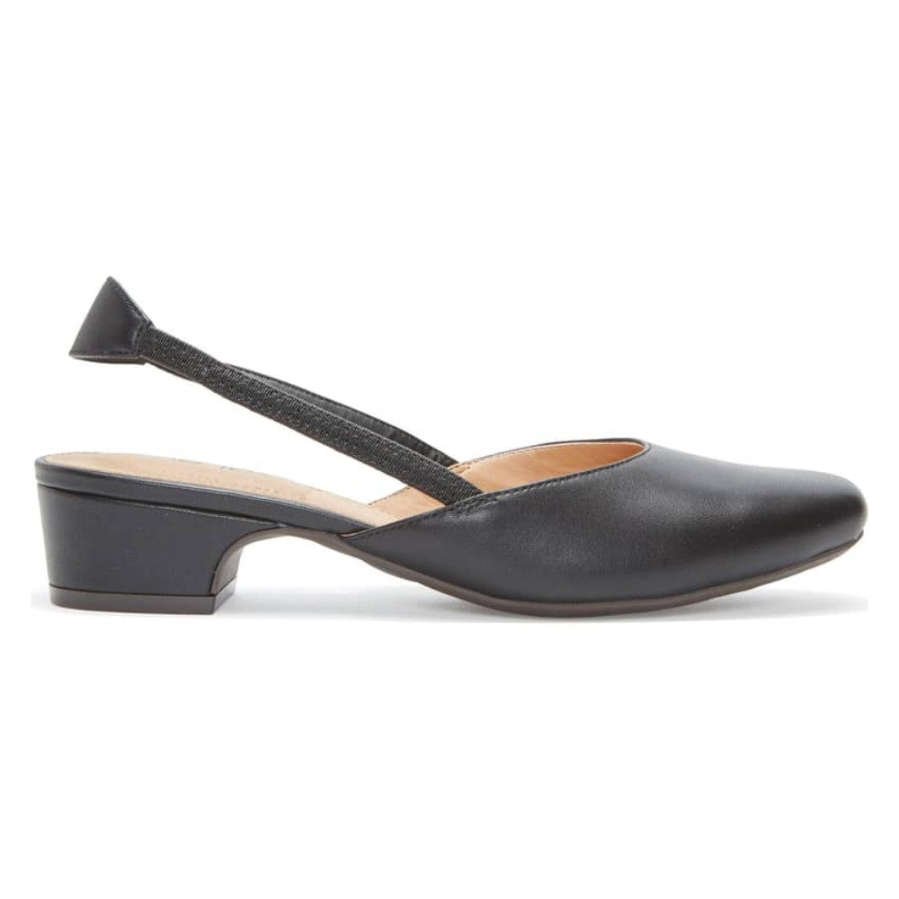 Gianna Black Leather Me Too Slingback Pumps