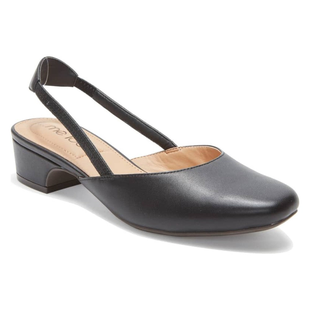 Gianna Black Leather Me Too Slingback Pumps