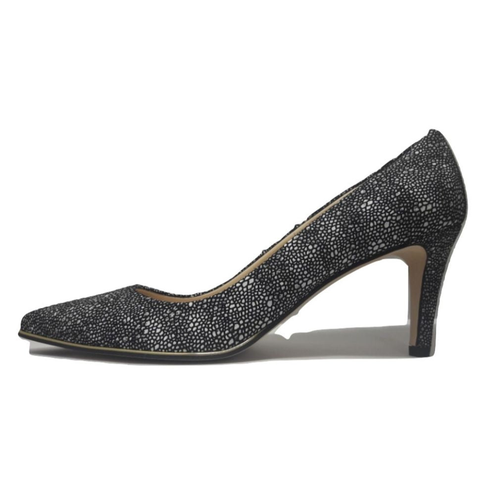 Phyllis V Black/White Snake Jon Josef Pumps
