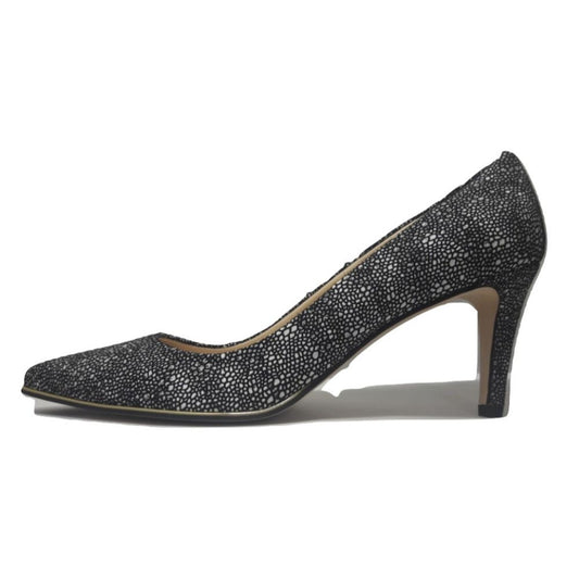 Phyllis V Black/White Snake Jon Josef Pumps