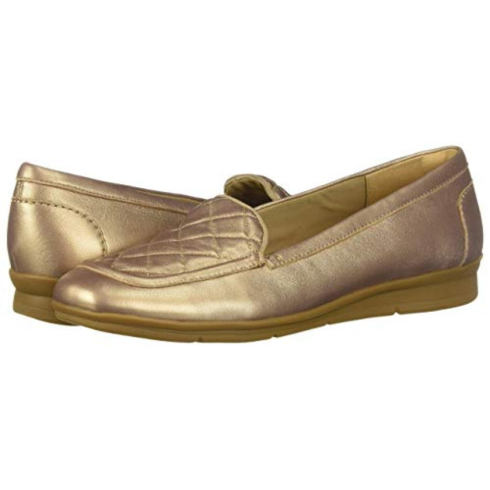 Wynter Gold Leather Easy Spirit Loafers