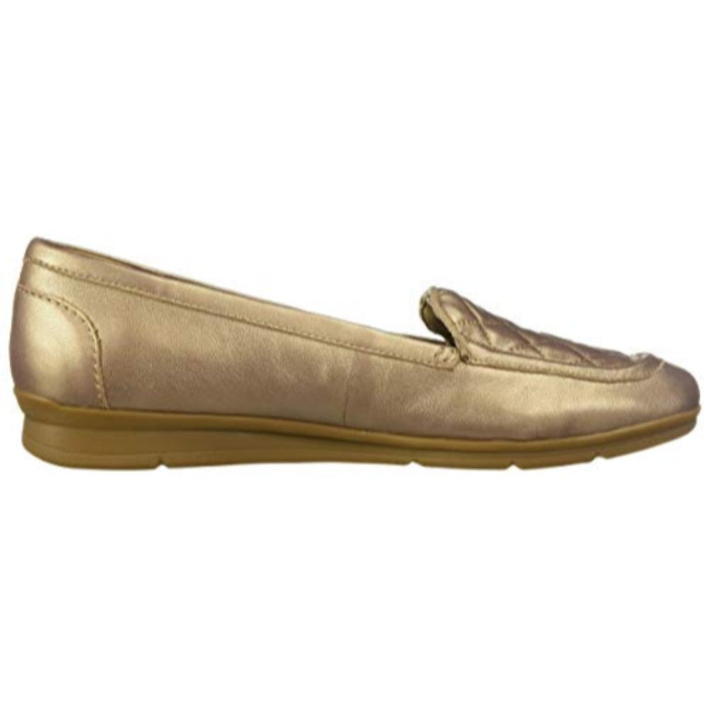Wynter Gold Leather Easy Spirit Loafers